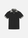 DAXUEN Leopard print half-zip polo shirt