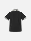 DAXUEN Leopard print half-zip polo shirt