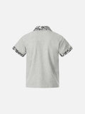 DAXUEN Leopard print half-zip polo shirt