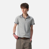 DAXUEN Leopard print half-zip polo shirt