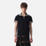 DAXUEN Leopard print half-zip polo shirt