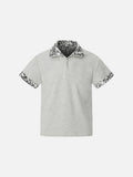 DAXUEN Leopard print half-zip polo shirt