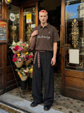 DAXUEN Leopard print short-sleeved polo shirt — model photo