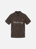 DAXUEN Leopard print short-sleeved polo shirt