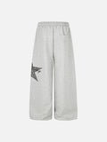 DAXUEN heather grey leopard star wide-leg sweatpants