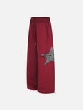 DAXUEN heather grey leopard star wide-leg sweatpants