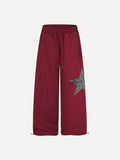 DAXUEN heather grey leopard star wide-leg sweatpants