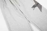 DAXUEN heather grey leopard star wide-leg sweatpants