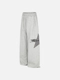DAXUEN heather grey leopard star wide-leg sweatpants