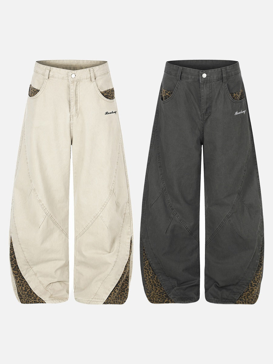Leopard Print Wide-Leg Balloon Pants