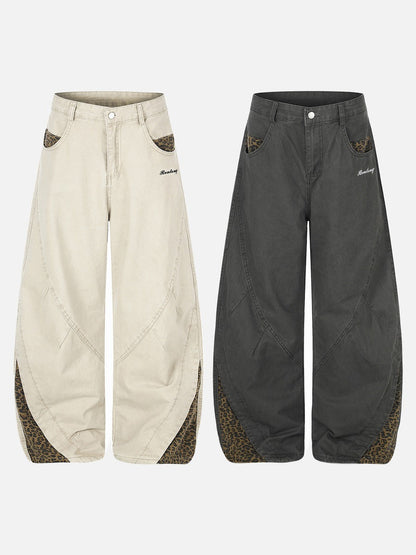 Leopard Print Wide-Leg Balloon Pants