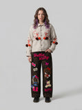 DAXUEN Leopard Print Wide-Leg Pants | DAXUEN — model photo