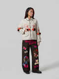 DAXUEN Leopard Print Wide-Leg Pants | DAXUEN — model photo