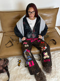 DAXUEN Leopard Print Wide-Leg Pants | DAXUEN — model photo