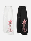 DAXUEN black wide-leg leopard print track pants