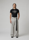 DAXUEN Leopard print star graphic short-sleeved t-shirt — model photo