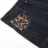 Leopard Star Patch Wide-Leg Jean