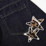 Leopard Star Patch Wide-Leg Jean
