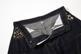 DAXUEN dark blue wide-leg jeans with leopard star patches