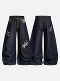 Leopard Star Patch Wide-Leg Jean