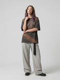 DAXUEN Relaxed fit leopard star print t-shirt — model photo