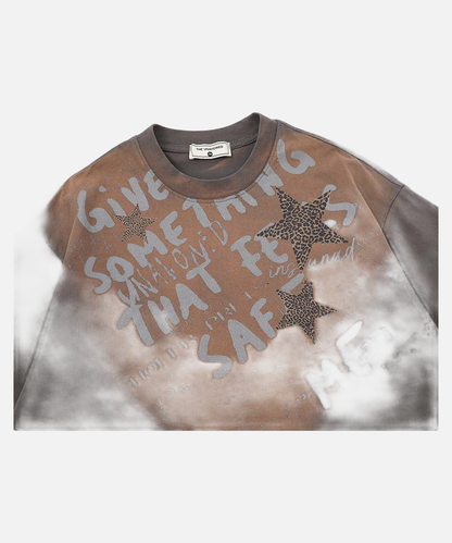 DAXUEN Relaxed fit leopard star print t-shirt