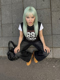 DAXUEN Faux-layered short-sleeved graphic t-shirt — model photo