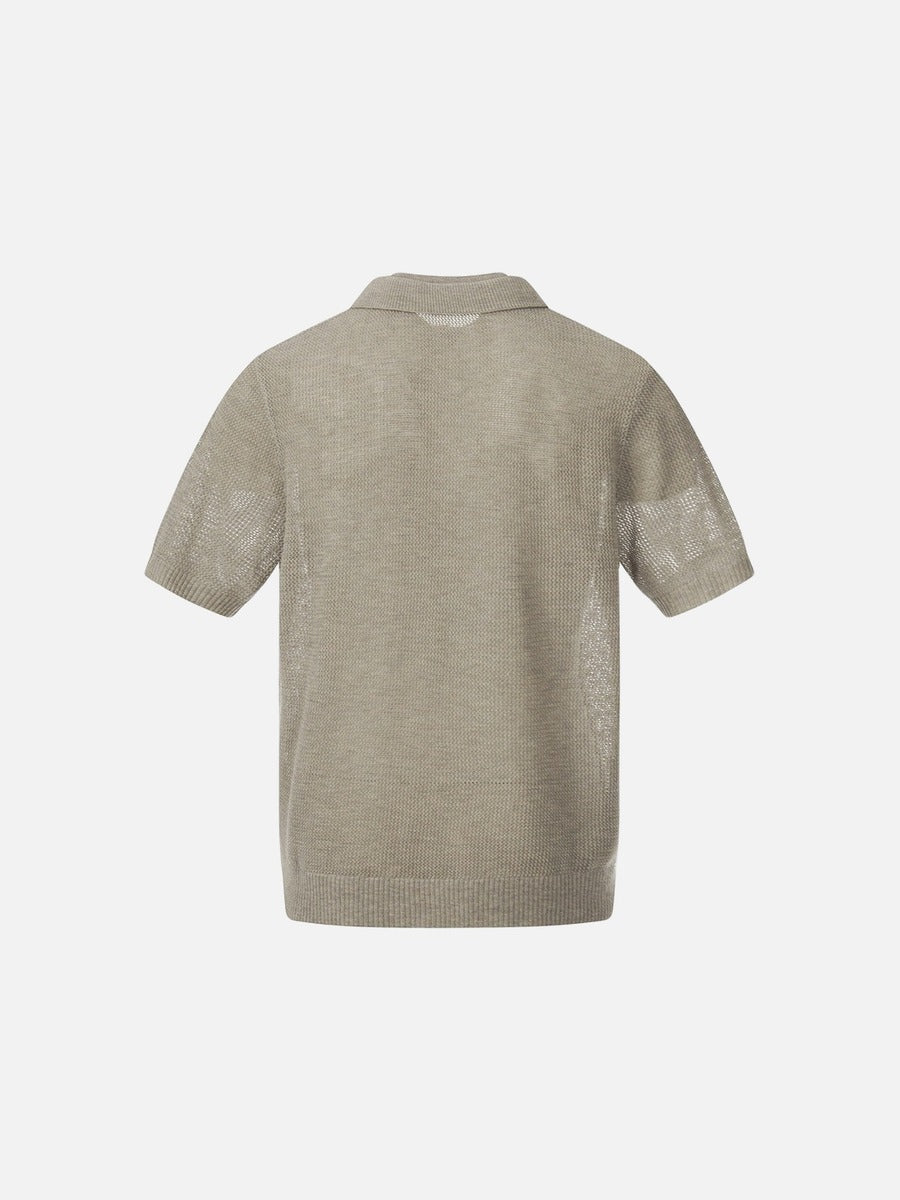 DAXUEN Men's short-sleeved polo shirt in beige and black