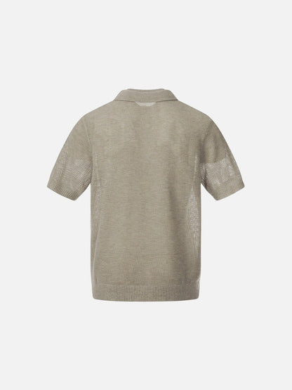 DAXUEN Men's short-sleeved polo shirt in beige and black