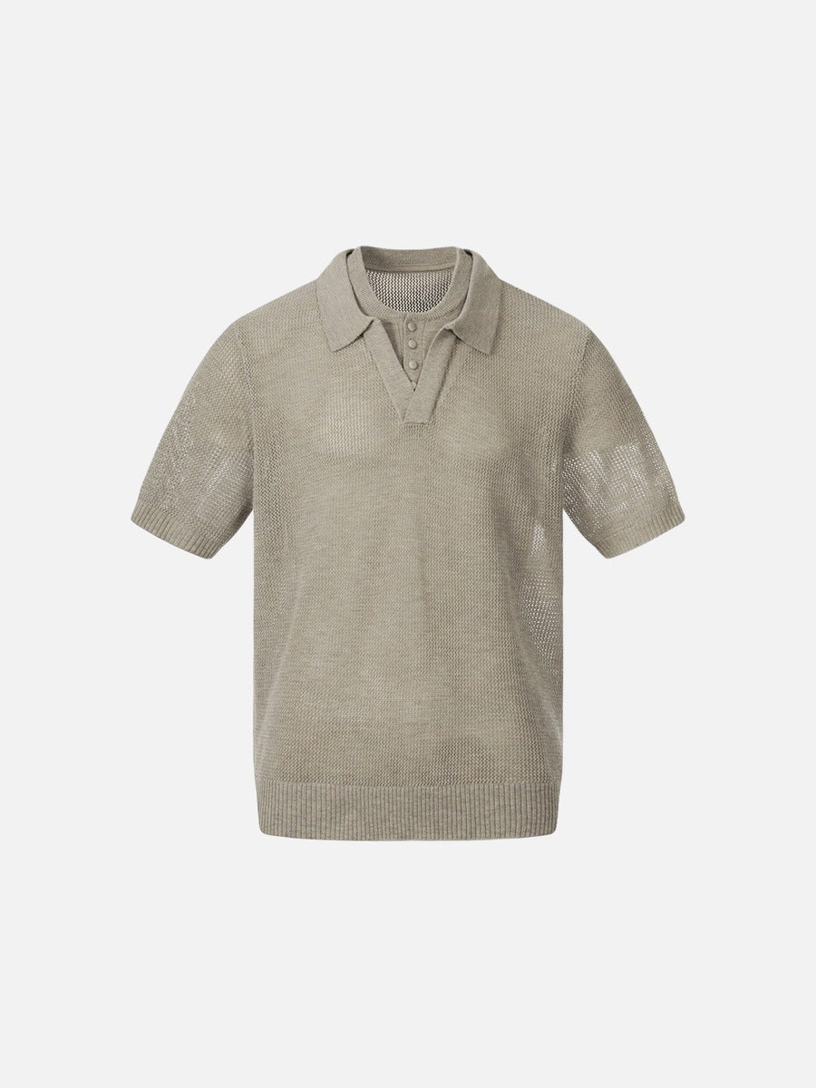DAXUEN Men's short-sleeved polo shirt in beige and black