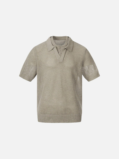 DAXUEN Men's short-sleeved polo shirt in beige and black