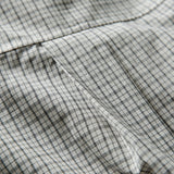 DAXUEN light beige oversized grid button-up shirt