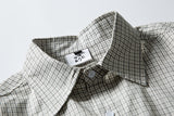 DAXUEN light beige oversized grid button-up shirt