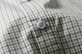 DAXUEN light beige oversized grid button-up shirt