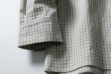 DAXUEN light beige oversized grid button-up shirt