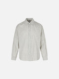 DAXUEN light beige oversized grid button-up shirt
