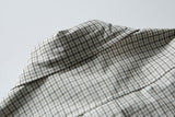 DAXUEN light beige oversized grid button-up shirt
