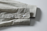 DAXUEN light beige oversized grid button-up shirt
