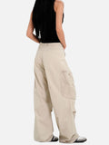 DAXUEN light beige wide-leg cargo pants