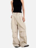 DAXUEN light beige wide-leg cargo pants