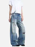 DAXUEN light blue distressed wide-leg denim jeans
