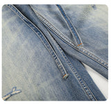 DAXUEN light blue distressed wide-leg denim jeans