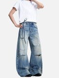DAXUEN light blue distressed wide-leg denim jeans