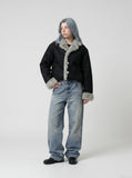 DAXUEN light blue oversized wide-leg denim jeans — model photo