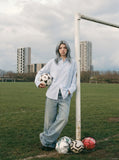 DAXUEN light blue oversized wide-leg denim jeans — model photo