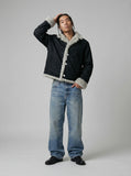DAXUEN light blue oversized wide-leg denim jeans — model photo