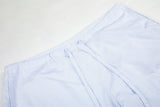 DAXUEN light blue pinstripe wide-leg pants
