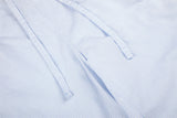 DAXUEN light blue pinstripe wide-leg pants