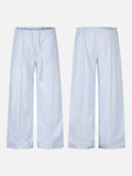 DAXUEN light blue pinstripe wide-leg pants