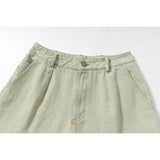 DAXUEN light blue striped wide-leg denim shorts